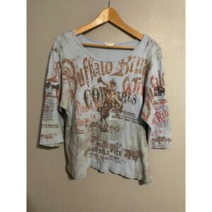 VTG Jessie Sport Top Womens Medium Buffalo Bill Annie Oakley Western Rodeo Y2K